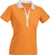 Damen Poloshirt ~ orange/weiß S