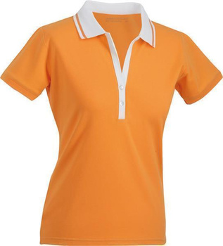 Damen Poloshirt ~ orange/wei XL