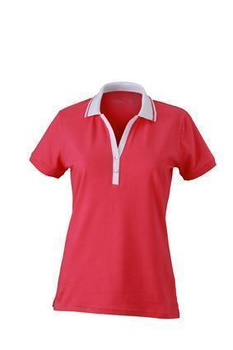 Damen Poloshirt ~ pink/weiß S