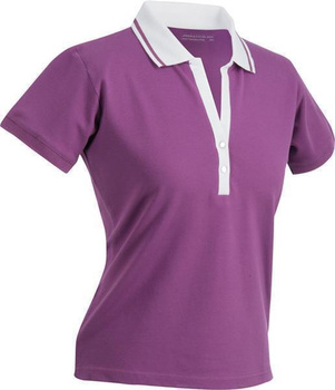Damen Poloshirt ~ purple/wei L