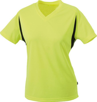 Damen Laufshirt von James & Nicholson ~ fluo-gelb/schwarz XL