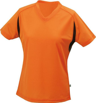 Damen Laufshirt von James & Nicholson ~ orange/schwarz XS