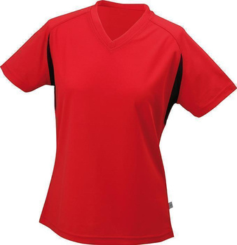 Damen Laufshirt von James & Nicholson ~ rot/schwarz XL