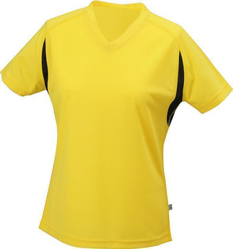 Damen Laufshirt von James & Nicholson ~ gelb/schwarz XS