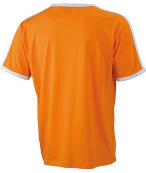 Kontrast Kontrast T-Shirt von James & Nicholson ~ orange/wei M