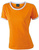 Damen Kontrast T-Shirt ~ orange/weiß S