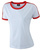Damen Kontrast T-Shirt ~ weiß/rot M
