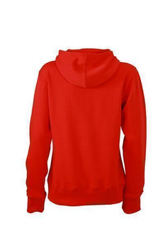 Damen Sweatshirt mit Kapuze ~ tomatenrot L