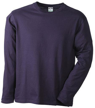 Trendiges Langarm T-Shirt ~ aubergine 3XL
