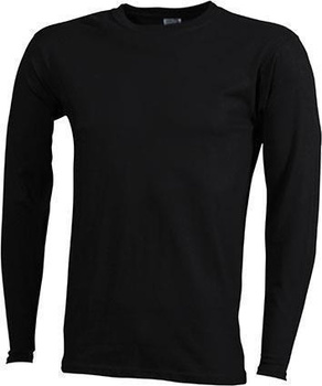 Trendiges Langarm T-Shirt ~ schwarz L