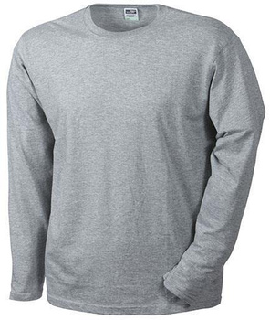 Trendiges Langarm T-Shirt ~ grey-heather M