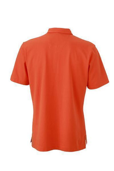Herren Poloshirt Plain ~ dunkel-orange/blau-orange-wei M