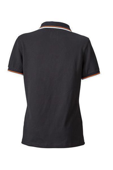 Damen Poloshirt Coldblack ~ schwarz,wei,orange XL