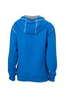 Damen Sweatshirt mit Kapuze ~ cobalt/heatergrau L