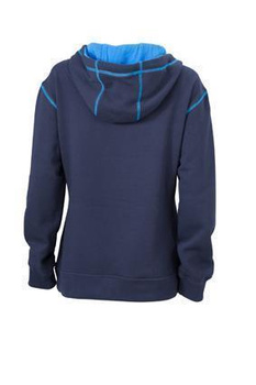 Damen Sweatshirt mit Kapuze ~ navy/cobalt L