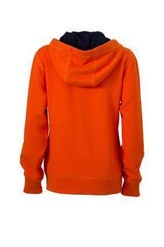 Ladies Lifestyle Zip-Hoody ~ dunkel-orange/navy S