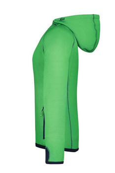Damen Fleecejacke mit Kapuze ~ grün/navy XL