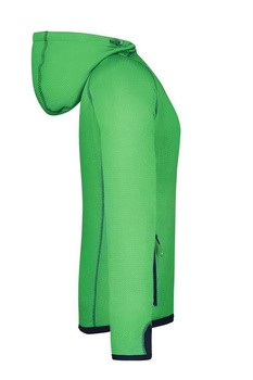 Damen Fleecejacke mit Kapuze ~ grün/navy XL
