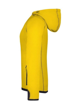 Damen Fleecejacke mit Kapuze ~ gelb/carbon-grau M