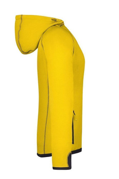 Damen Fleecejacke mit Kapuze ~ gelb/carbon-grau XL
