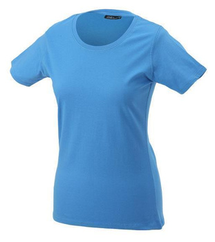 Damen T-Shirt mit Single-Jersey ~ aquablau S