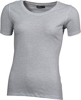 Damen T-Shirt mit Single-Jersey ~ ash 3XL