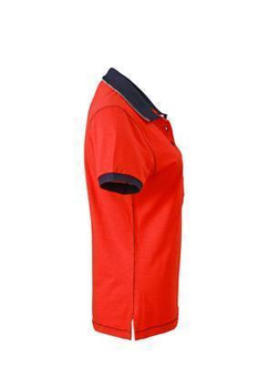 Damen Poloshirt Urban ~ tomatenrot/navy XL