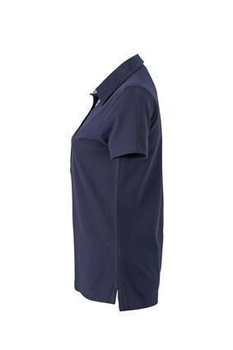 Damen Poloshirt Plain ~ navy/wei L