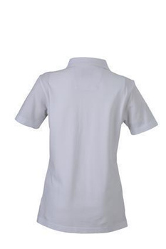 Damen Poloshirt Plain ~ wei/navy XXL