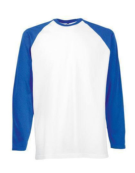 Baseball Langarm T-Shirt ~ Wei/Royal L