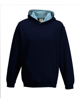 Kinder Kapuzen Sweatshirt ~ New French Navy/Sky Blue 3/4 (XS)