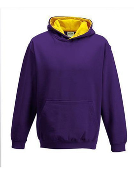 Kinder Kapuzen Sweatshirt ~ Purple/Sun Yellow 3/4 (XS)