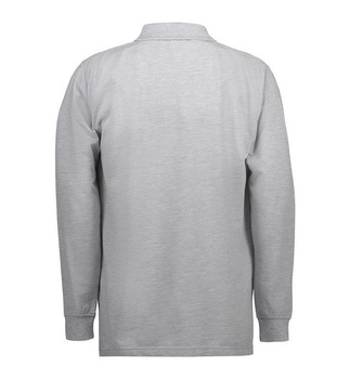PRO Wear Langarm Poloshirt | Tasche Grau meliert L