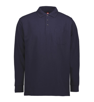 PRO Wear Langarm Poloshirt | Tasche Navy L
