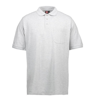 Klassisches Poloshirt | Tasche Grau meliert S