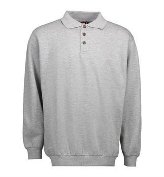 Klassisches Polo-Sweatshirt Grau meliert M