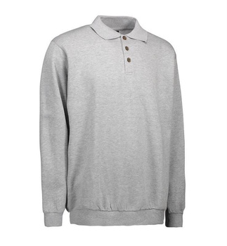 Klassisches Polo-Sweatshirt Grau meliert S