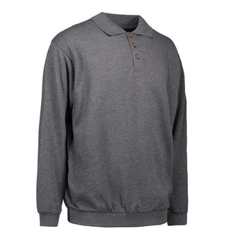 Klassisches Polo-Sweatshirt Graphit meliert XL