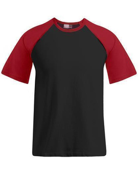 Herren Raglan T-Shirt ~ Schwarz/Rot XS