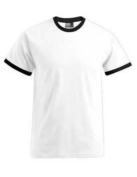 T-Shirt Contrast  ~ Wei/Schwarz L