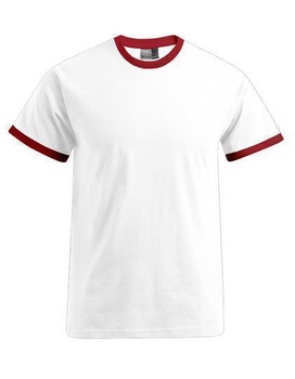 T-Shirt Contrast  ~ Wei/Rot XL