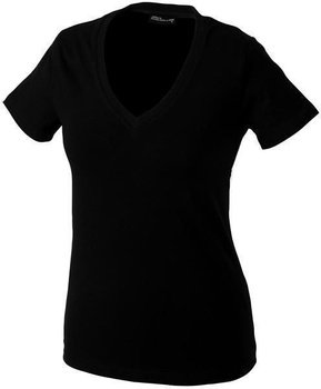 Damen V-Neck T-Shirt ~ schwarz S