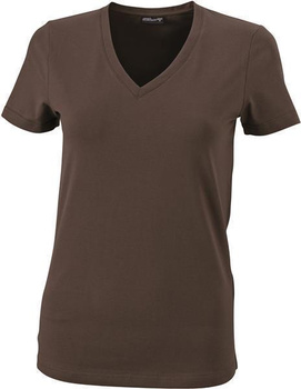 Damen V-Neck T-Shirt ~ braun XL