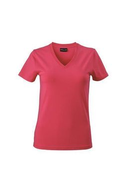 Damen V-Neck T-Shirt ~ pink S
