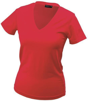 Damen V-Neck T-Shirt ~ rot L