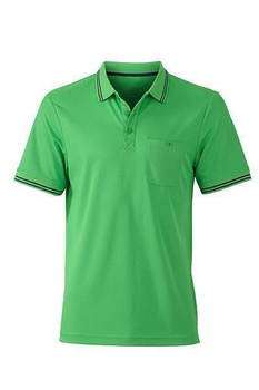 Hochwertiges Herren Sport-Poloshirt  ~ grün/carbon L