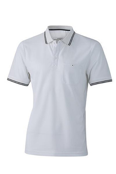 Hochwertiges Herren Sport-Poloshirt  ~ weiß/schwarz 3XL