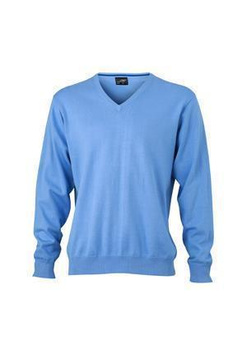 Herren Sweatshirt V-Ausschnitt ~ glacier-blau S