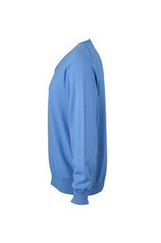 Herren Sweatshirt V-Ausschnitt ~ glacier-blau XL