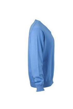 Herren Sweatshirt V-Ausschnitt ~ glacier-blau XL